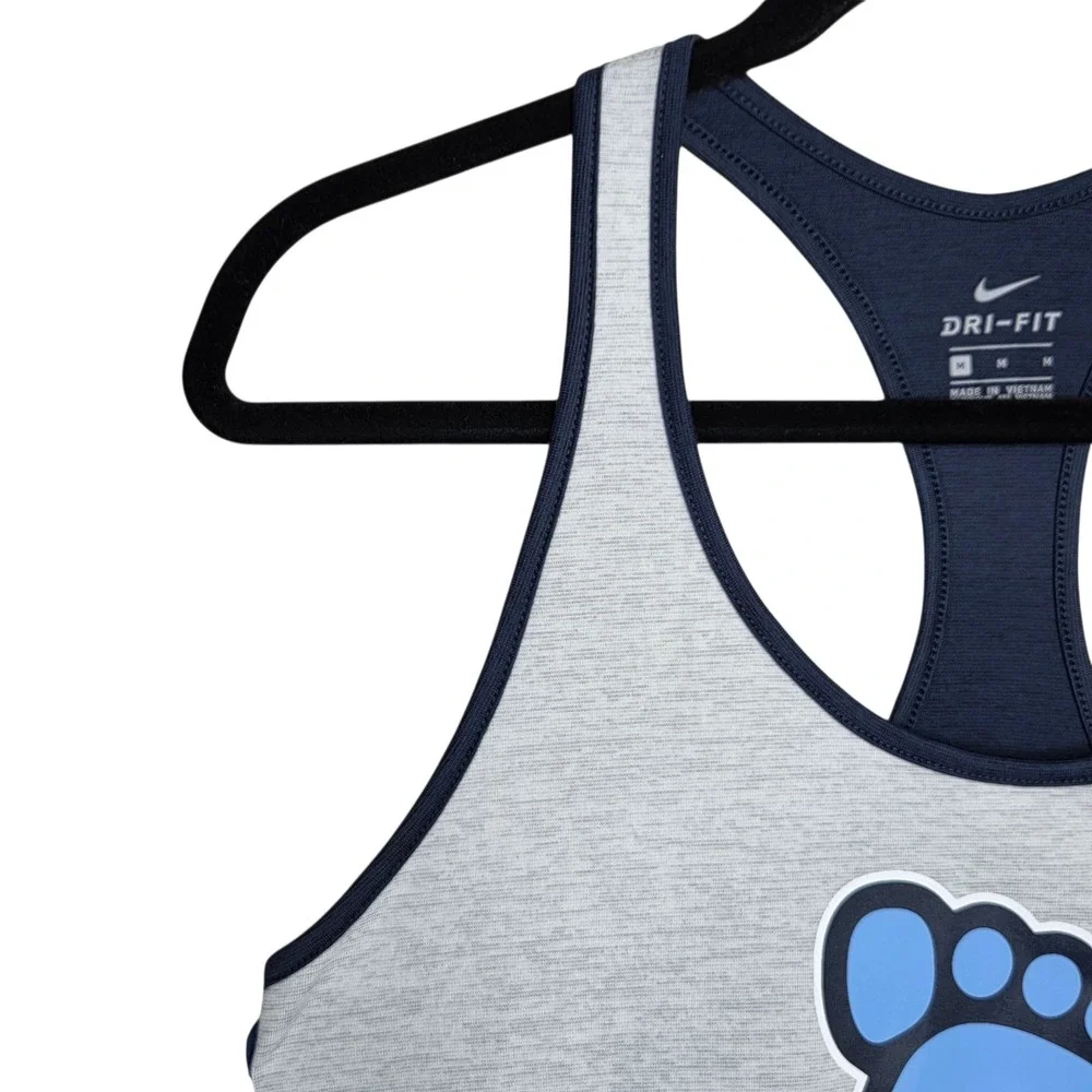 Nike Womens Gray UNC Tar Heels Racerback Tank SZ M Dri-FIT Athletic Chapel Hill